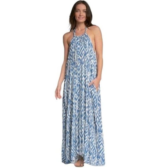 Elan International Dresses & Skirts - Elan Halter Maxi Dress Coverup One Size Free Size